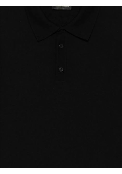 polo sweater man black ROBERTO COLLINA | 253M01004M0109